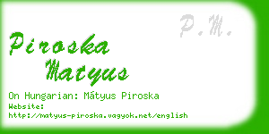 piroska matyus business card